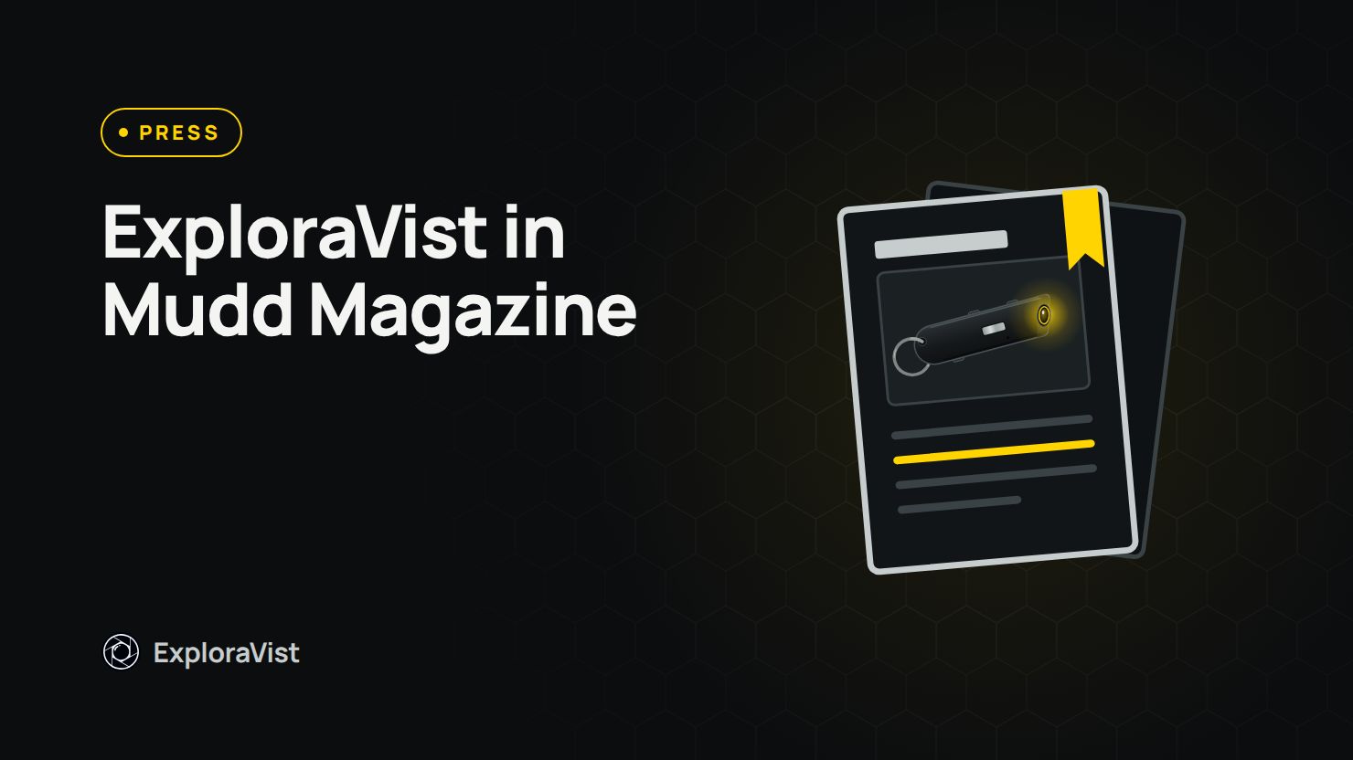 Cover image: Featured in Mudd Magazine, with an illustration of a magazine in yellow on black.