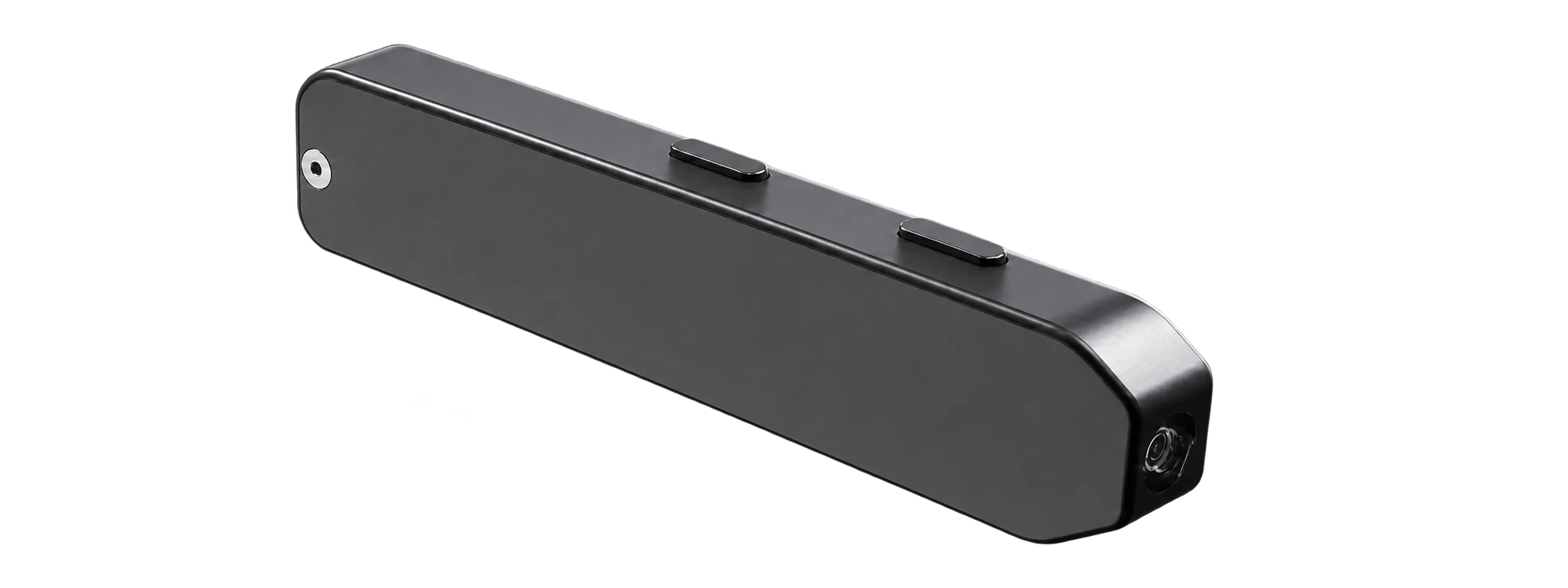 Glance’s slim black case with tactile controls on top and a camera at one end.